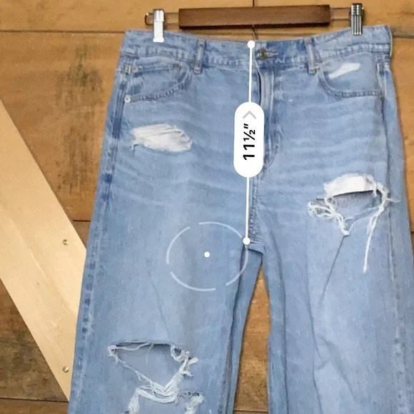 American Eagle Super High Rise Baggy Wide Leg Jeans Regular size 10 - Picture 8 of 13